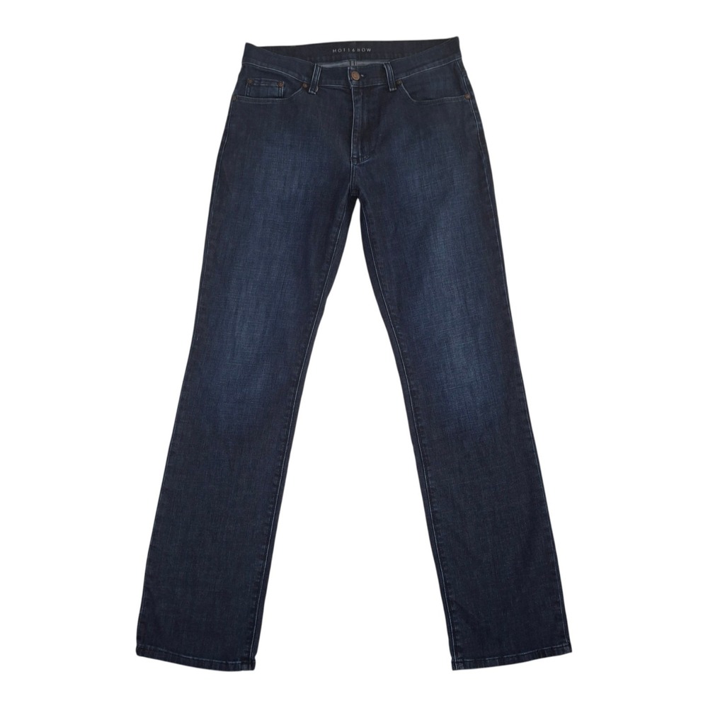 Mott & Bow Straight Leg Jeans Mens 32x34* Dark Indigo Blue Cotton Stretch